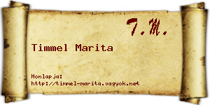 Timmel Marita névjegykártya
